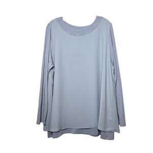 J Jill Wearever Collection Women XL Gray Long Sleeve Layered Shirt Office Casual